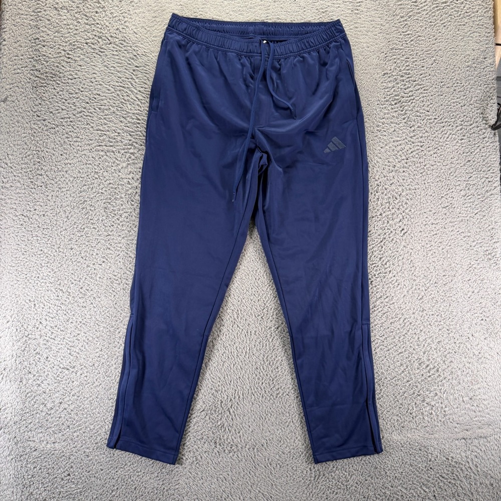 Adidas Pant Mens XL Blue Polyester Track Tapered Leg Athletic Performance Sports